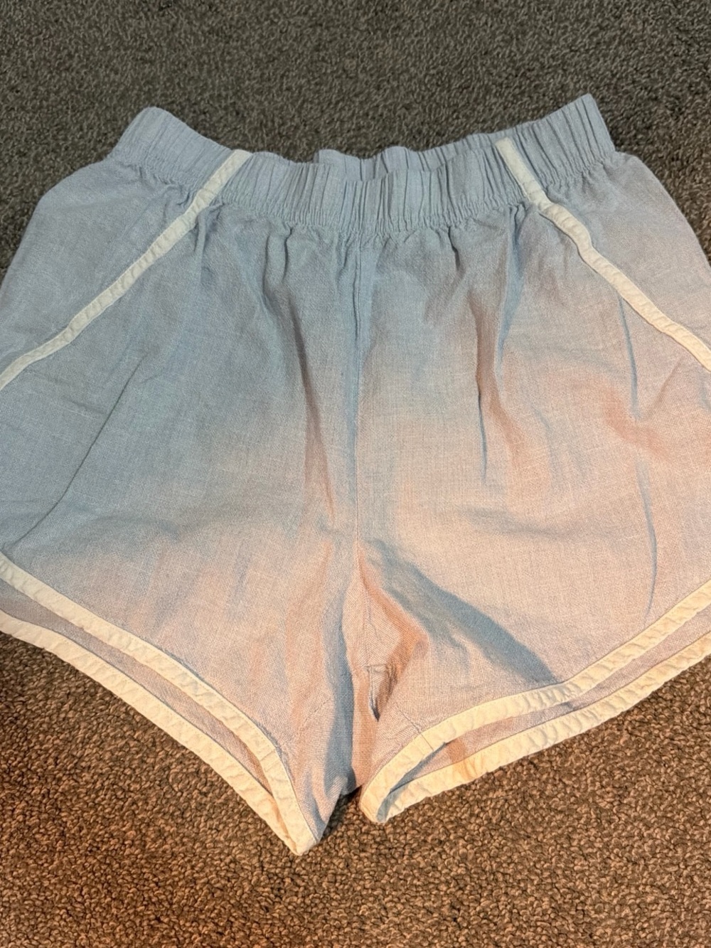 Hollister Light Blue Cotton Lounge Shorts with White Trim
